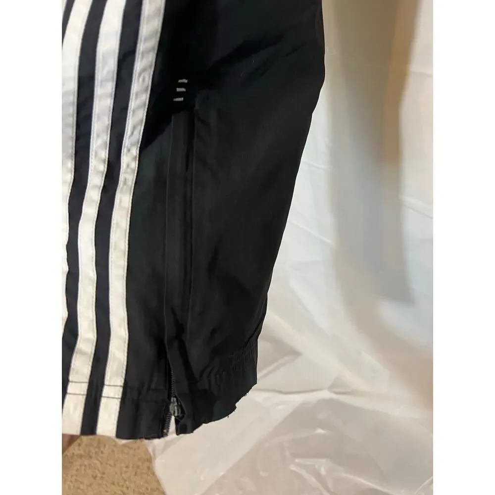 Adidas Vintage Track Pants XL Black 3 Stripe‎ Athletic Training System Joggers